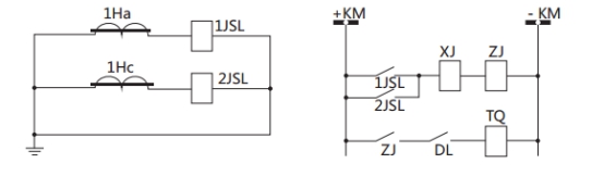 JSL-26繼電器構成的二相式定時限保護的原理圖 JSL-26繼電器構成的二相式定時限保護的原理圖