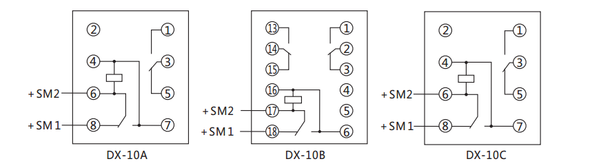 DX-10B閃光繼電器內部接線及外引接線圖 DX-10B閃光繼電器內部接線及外引接線圖