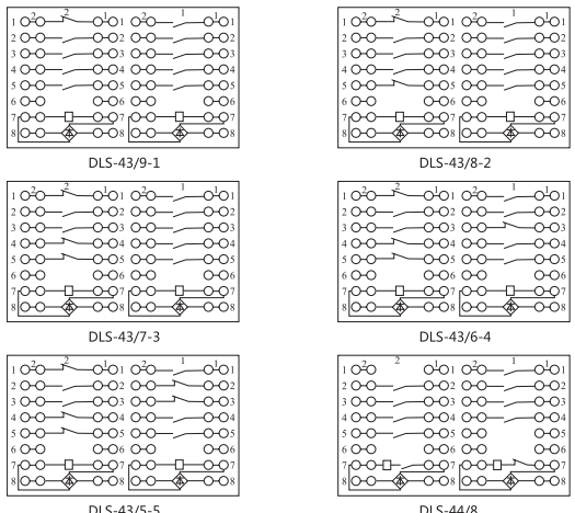DLS-43/8-2雙位置繼電器內(nèi)部連接線圖片2 DLS-43/8-2雙位置繼電器內(nèi)部連接線圖片2