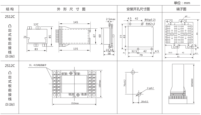 DZB-552中間繼電器外形及安裝尺寸圖片 DZB-552中間繼電器外形及安裝尺寸圖片