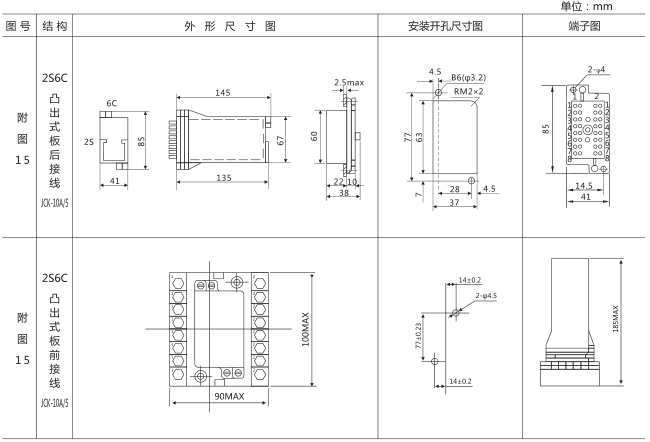 DZZ-15組合中間繼電器外形及安裝尺寸圖片 DZZ-15組合中間繼電器外形及安裝尺寸圖片