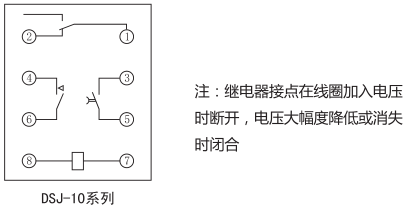 DSJ-13斷電延時時間繼電器內部接線及外引接線圖(背視圖)圖片 DSJ-13斷電延時時間繼電器內部接線及外引接線圖(背視圖)圖片