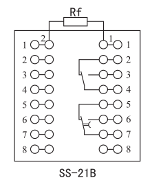 SS-21B型時(shí)間繼電器內(nèi)部接線及外引接線圖片 SS-21B型時(shí)間繼電器內(nèi)部接線及外引接線圖片