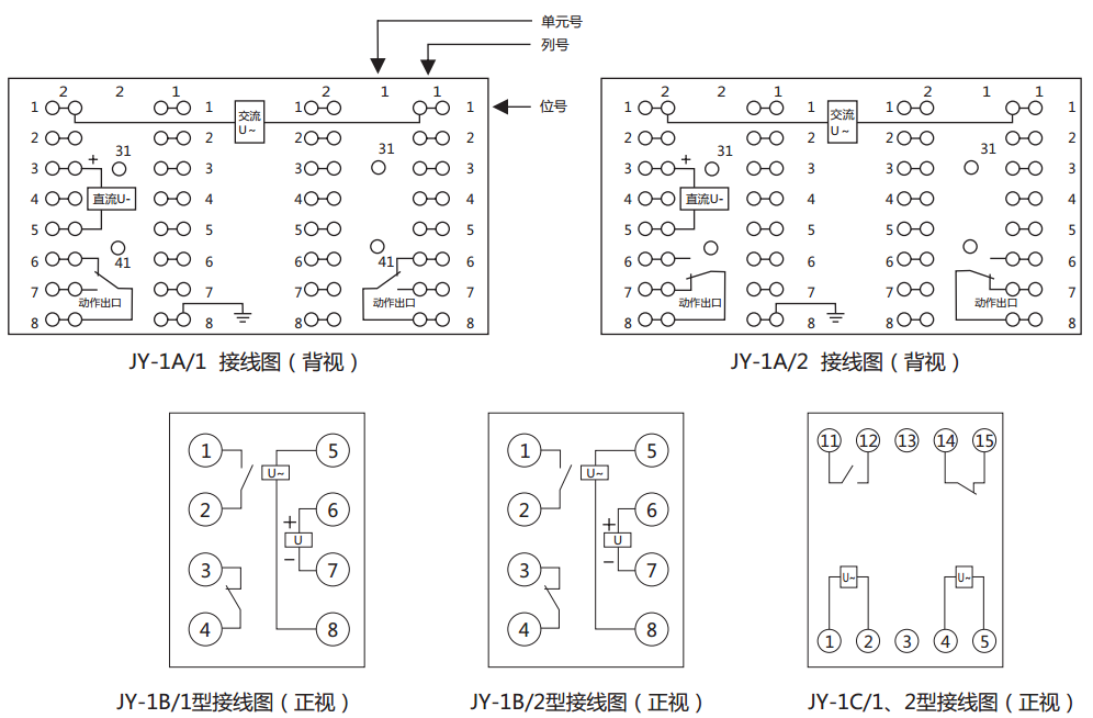 JY-1C/1電壓繼電器內(nèi)部接線圖 JY-1C/1電壓繼電器內(nèi)部接線圖