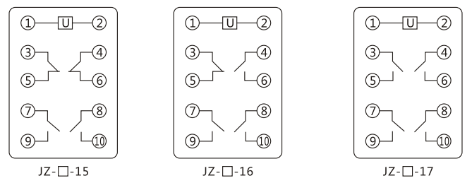 JZY(J)-208X靜態(tài)中間繼電器內部接線圖及外引接線圖 JZY(J)-208X靜態(tài)中間繼電器內部接線圖及外引接線圖