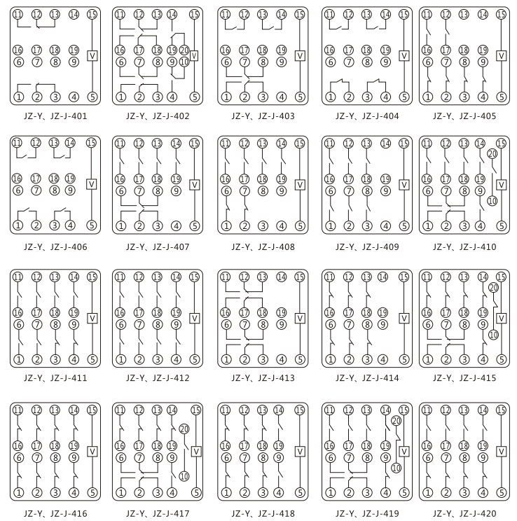 JZY(J)-208X靜態(tài)中間繼電器內部接線圖及外引接線圖 JZY(J)-208X靜態(tài)中間繼電器內部接線圖及外引接線圖