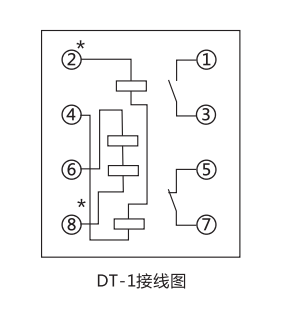 DT-1/120同步檢查繼電器內部接線及外部接線圖 DT-1/120同步檢查繼電器內部接線及外部接線圖